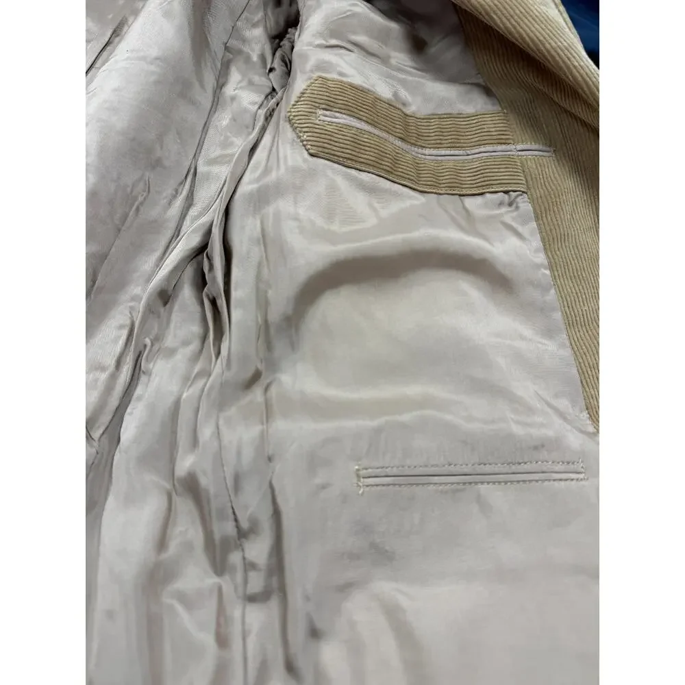 Vintage Corduroy Sport Coat Blazer Cotton Lined Classic Menswear 44L
